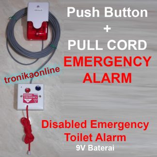 pull cord emergency siren strobe baterai 9v