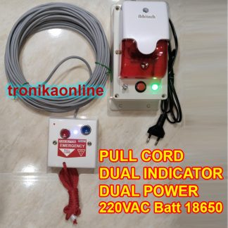PULL CORD DUAL INDICATOR Emergency Alarm Set Panic Button PCDI - DUAL POWER 220V 18650