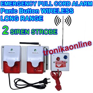 UPGRADE !! EMERGENCY PULL CORD ALARM Difabel toilet Panic Button WIRELESS LONG RANGE