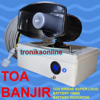 TOA BANJIR Alarm Banjir TOA SIRENE Alarm Air Penuh Habis Battery 18650